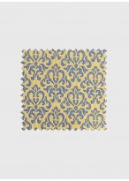 Cravate en soie à motif fantaisie Emmanuelle Khanh -Jaune et motifs bleu - 4550 8