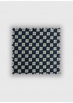 Cravate en soie à carreaux Emmanuelle Khanh -Marine et blanc petits carreaux - 4403 1
