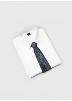 Cravate en soie motif fantaisie Emmanuelle Khanh -Fleurs bleu marine