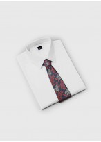 Cravate en soie motif liberty Emmanuelle Khanh -Marine et rouge fleurs - 4507 2
