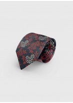 Cravate en soie motif liberty Emmanuelle Khanh -Marine et rouge fleurs - 4507 2