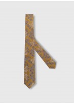 Cravate en soie motif liberty Emmanuelle Khanh -Jaune et violet fleurs - 4507 8