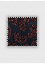Cravate en soie à motif cashmere Emmanuelle Khanh -Cashmere marine et rouge - 4323 6
