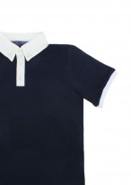 Polo col chemise Emmanuelle Khanh-Bleu marine