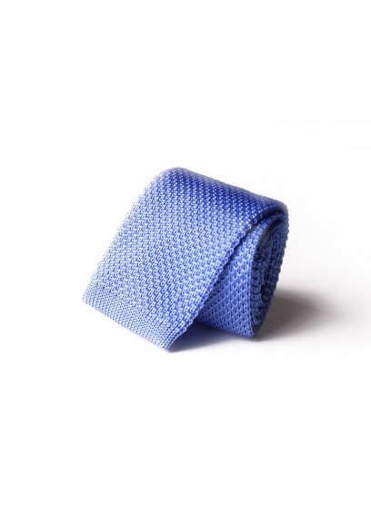 Cravate tricot bleu ciel  Emmanuelle Khanh