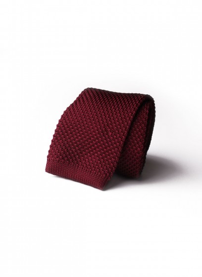 Cravate tricot bordeau  Emmanuelle Khanh