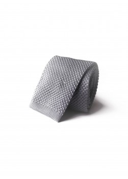 Cravate tricot gris irisé  Emmanuelle Khanh