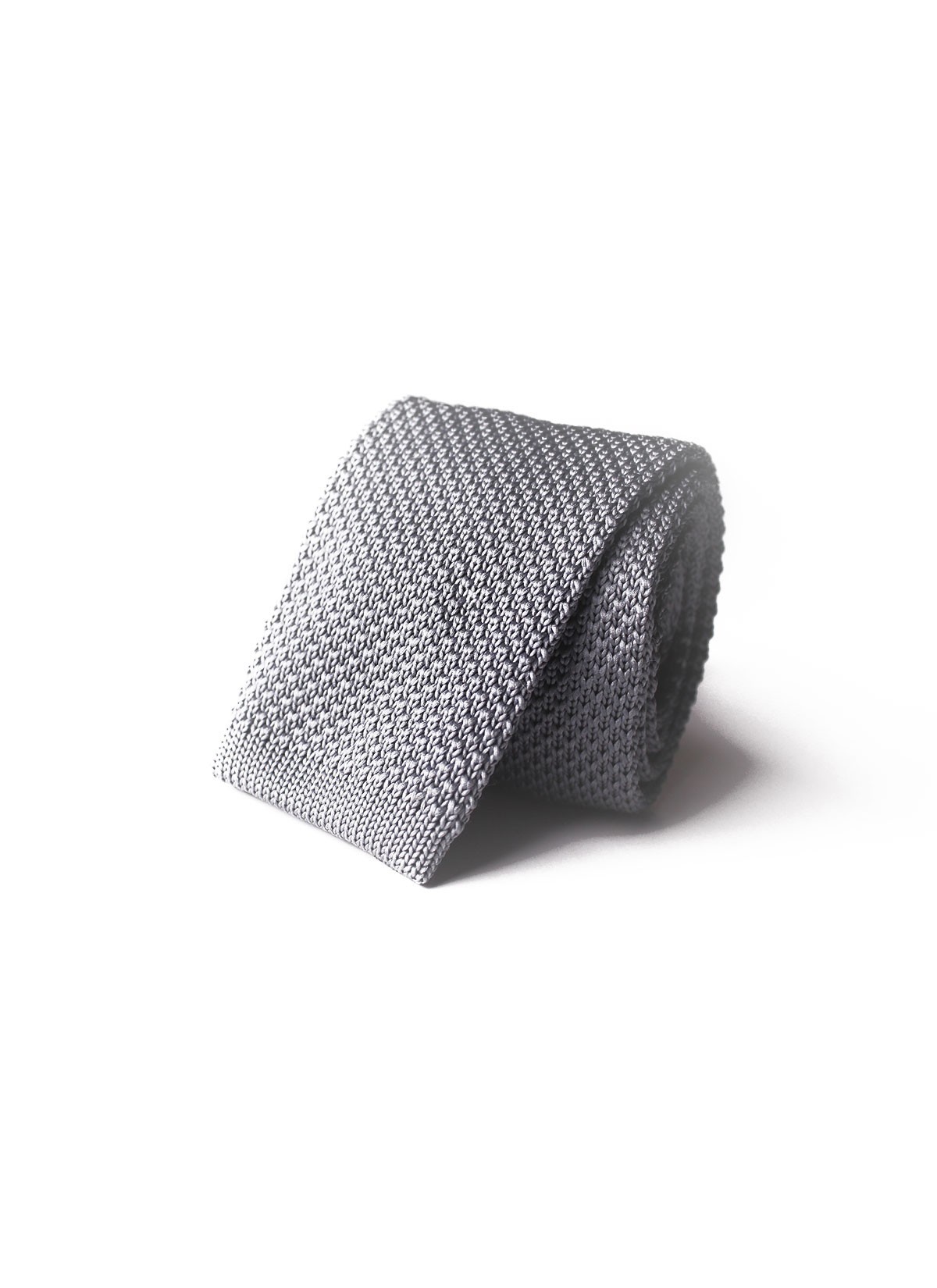 Cravate tricot gris irisé  Emmanuelle Khanh