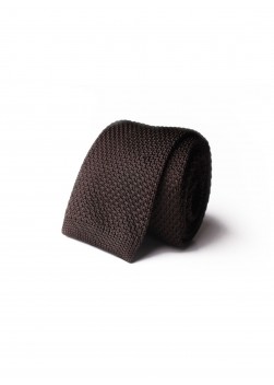 Cravate tricot chocolat  Emmanuelle Khanh