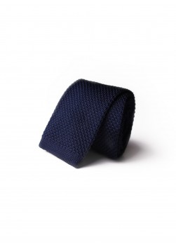 Cravate tricot bleu marine Emmanuelle Khanh