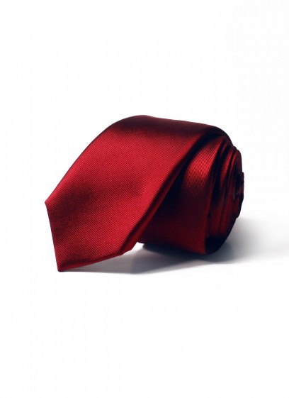 Cravate en satin de soie rouge Emmanuelle Khanh