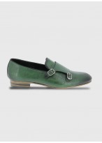 Mocassin en cuir Emmanuelle Khanh-VERT CROCO