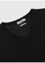 Pull col V en laine Emmanuelle khanh_01 - Noir