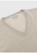 Pull col V en laine Emmanuelle khanh_31 - Beige clair