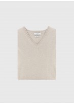 Pull col V en laine Emmanuelle khanh_31 - Beige clair