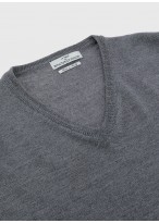 Pull col V en laine Emmanuelle khanh_22 - Gris moyen