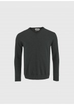 Pull col V en laine Emmanuelle khanh_24 - Gris anthracite