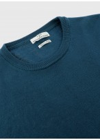 Pull col rond en laine Emmanuelle Khanh_ 85 - Bleu canard