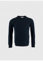 Pull col rond en laine Emmanuelle Khanh_ 88 - Bleu marine