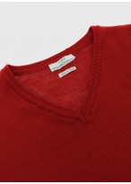 Pull col V en laine Emmanuelle khanh_50 - Rouge