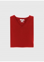 Pull col V en laine Emmanuelle khanh_50 - Rouge