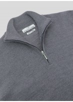 Pull col zippé en laine Emmanuelle Khanh_22 - Gris moyen