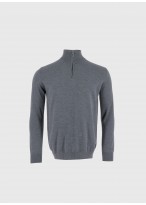 Pull col zippé en laine Emmanuelle Khanh_22 - Gris moyen