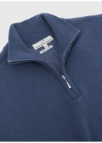Pull col zippé en laine Emmanuelle Khanh_ 84 - Bleu denim