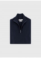 Pull col zippé en laine Emmanuelle Khanh_ 88 - Bleu marine