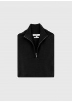 Pull col zippé en laine Emmanuelle Khanh_01 - Noir