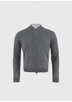 Cardigan zippé en laine mélangée Emmanuelle Khanh-Gris