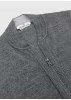Cardigan zippé en laine mélangée Emmanuelle Khanh-Gris