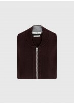 Cardigan zippé en laine mélangée Emmanuelle Khanh-Marron