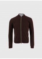 Cardigan zippé en laine mélangée Emmanuelle Khanh-Marron