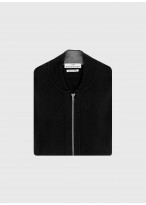 Cardigan zippé en laine mélangée Emmanuelle Khanh-Noir
