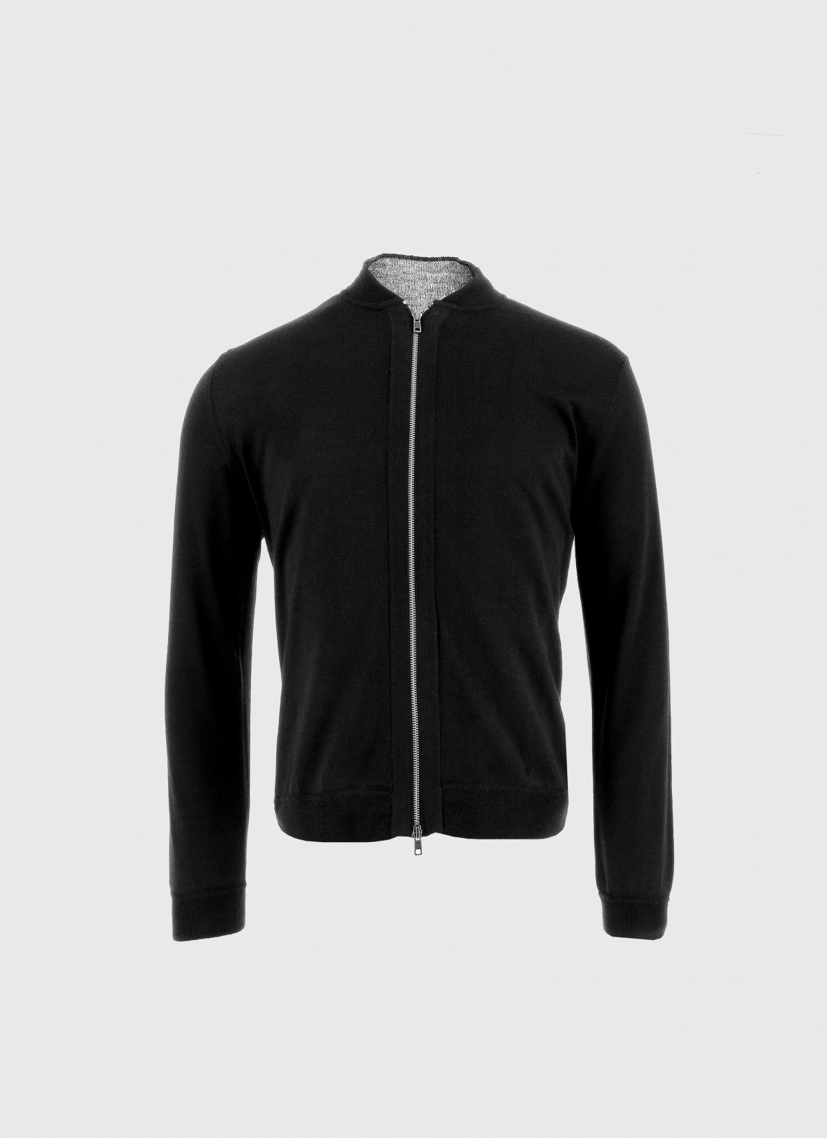 Cardigan zippé en laine mélangée Emmanuelle Khanh-Noir