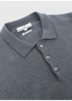 Polo en laine manches longues Emmanuelle Khanh_22 - Gris moyen