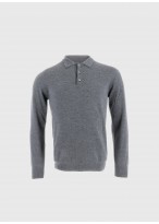 Polo en laine manches longues Emmanuelle Khanh_22 - Gris moyen