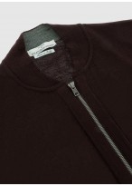 Cardigan zippé en laine mélangée Emmanuelle Khanh-Marron