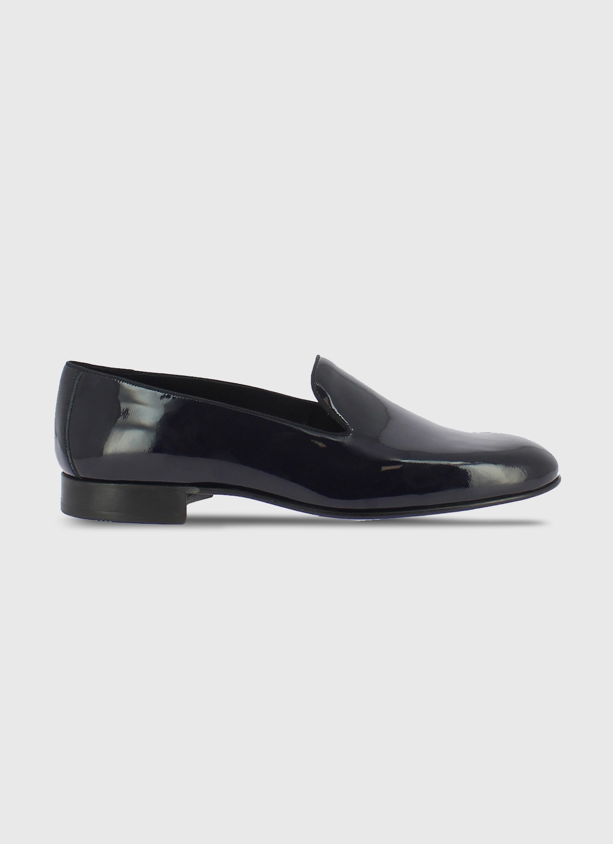 Slippers en cuir vernis Emmanuelle Khanh-bleu nuit