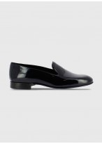 Slippers en cuir vernis Emmanuelle Khanh-Noir