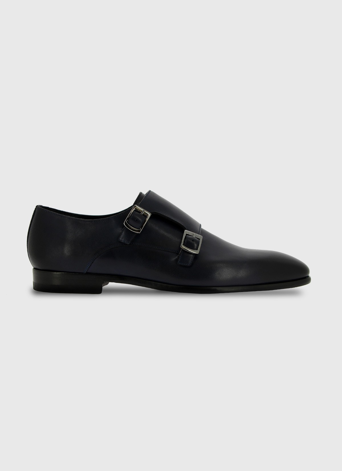 Double buckle  leather shoe by Sevenson 
