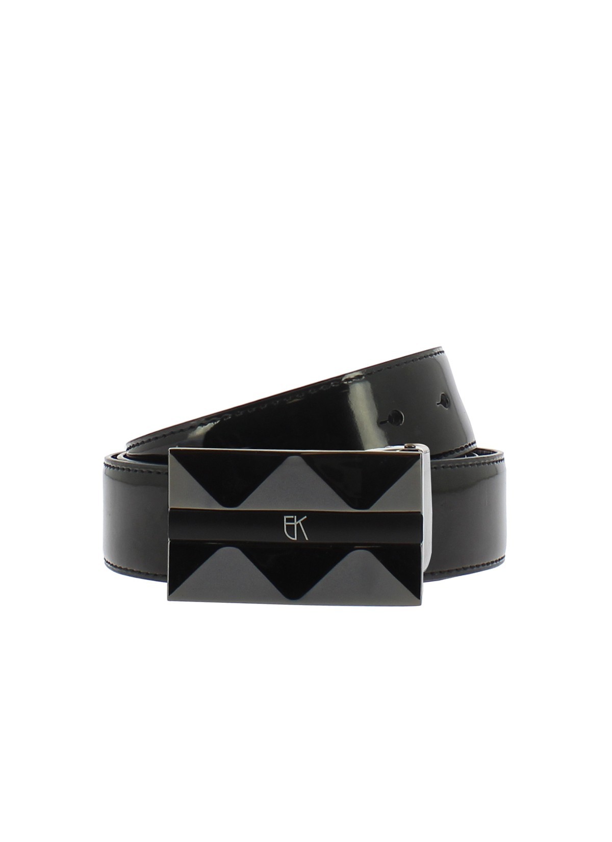 Ceinture en cuir vernis boucle plate Emmanuelle Khanh