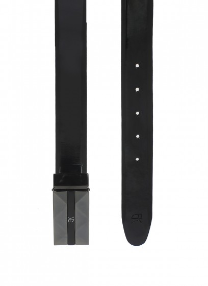 Ceinture en cuir vernis boucle plate Emmanuelle Khanh
