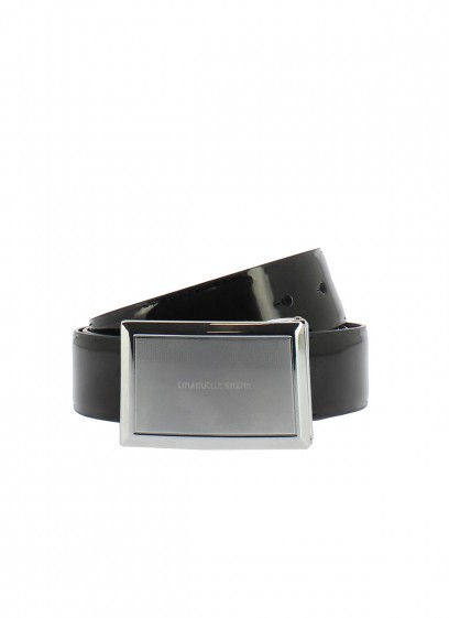 Ceinture en cuir vernis boucle plate Emmanuelle Khanh