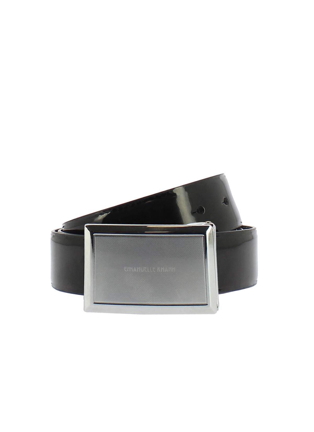 Ceinture en cuir vernis boucle plate Emmanuelle Khanh