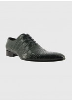 Richelieu en cuir effet croco Emmanuelle Khanh-29118 - Croco Vert