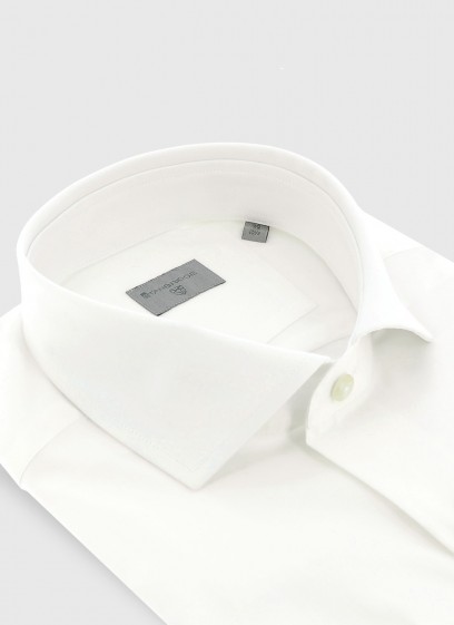 Chemise regular col italien Stanbridge-BLANC01