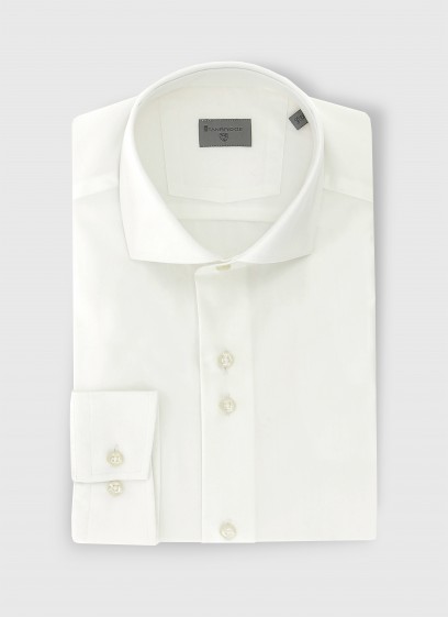 Chemise regular col italien Stanbridge-BLANC01