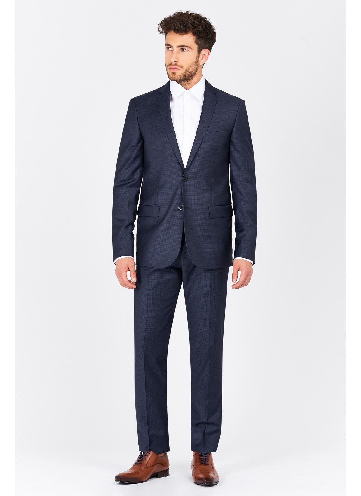 Costume slim fit T.G di Fabio-Bleu marine - 13F62/21/6